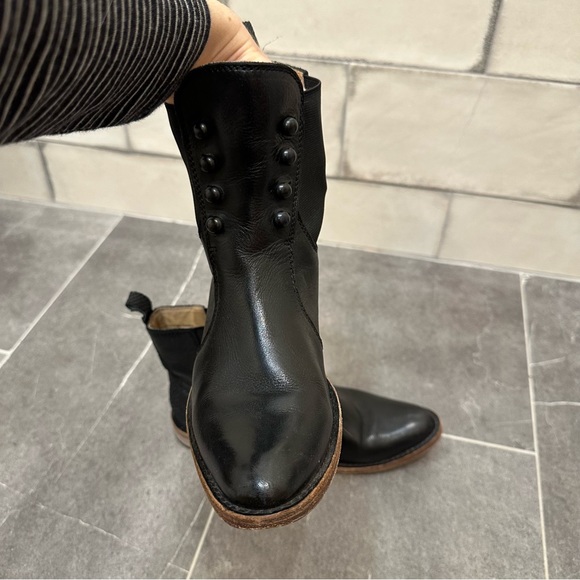 Spirit By Lucchese Brandy black leather snakeskin vintage western boot ankle - Picture 2 of 10